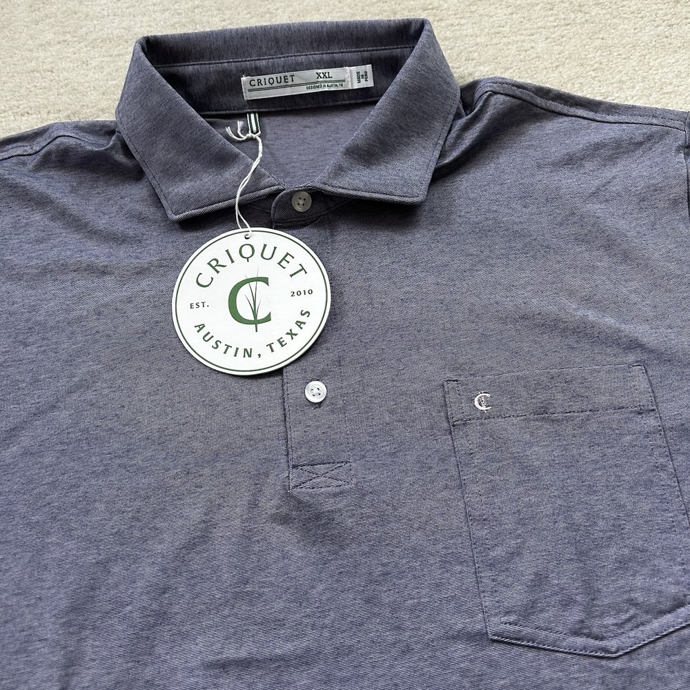 Criquet Players Polo Shirt Men's XXL Golf Performance Stretch Shortsleeve Purple